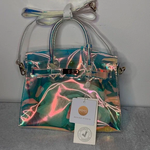 MMS Design Studio Iridescent Clear Holographic Bag Stadium Security Approved - Picture 1 of 9